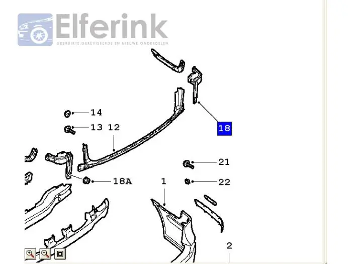 Rear bumper bracket, left Saab 9-3 03-