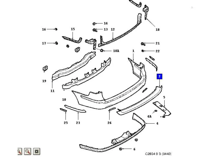 Decorative strip Saab 9-3 03-