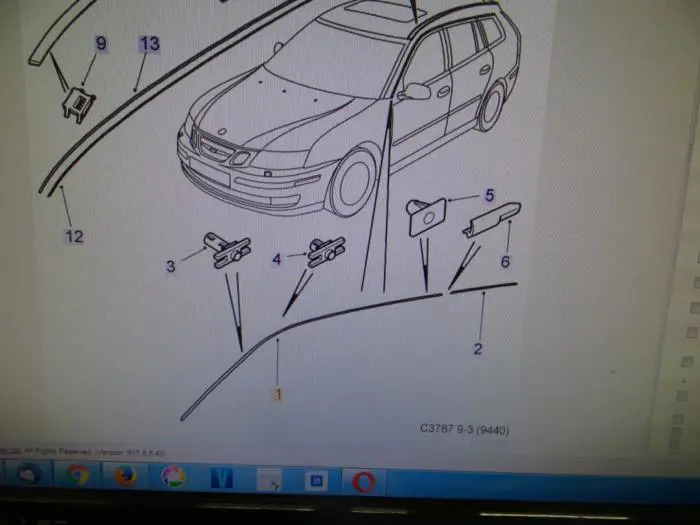 Daklijst links Saab 9-3 03-